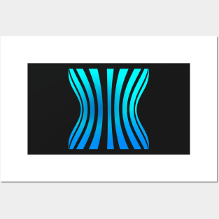 blue stripes Posters and Art